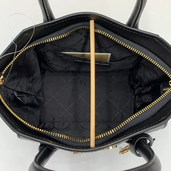 Michael Kors Avril Small Leather Top-Zip Satchel BLACK COLOR - Picture 10 of 16